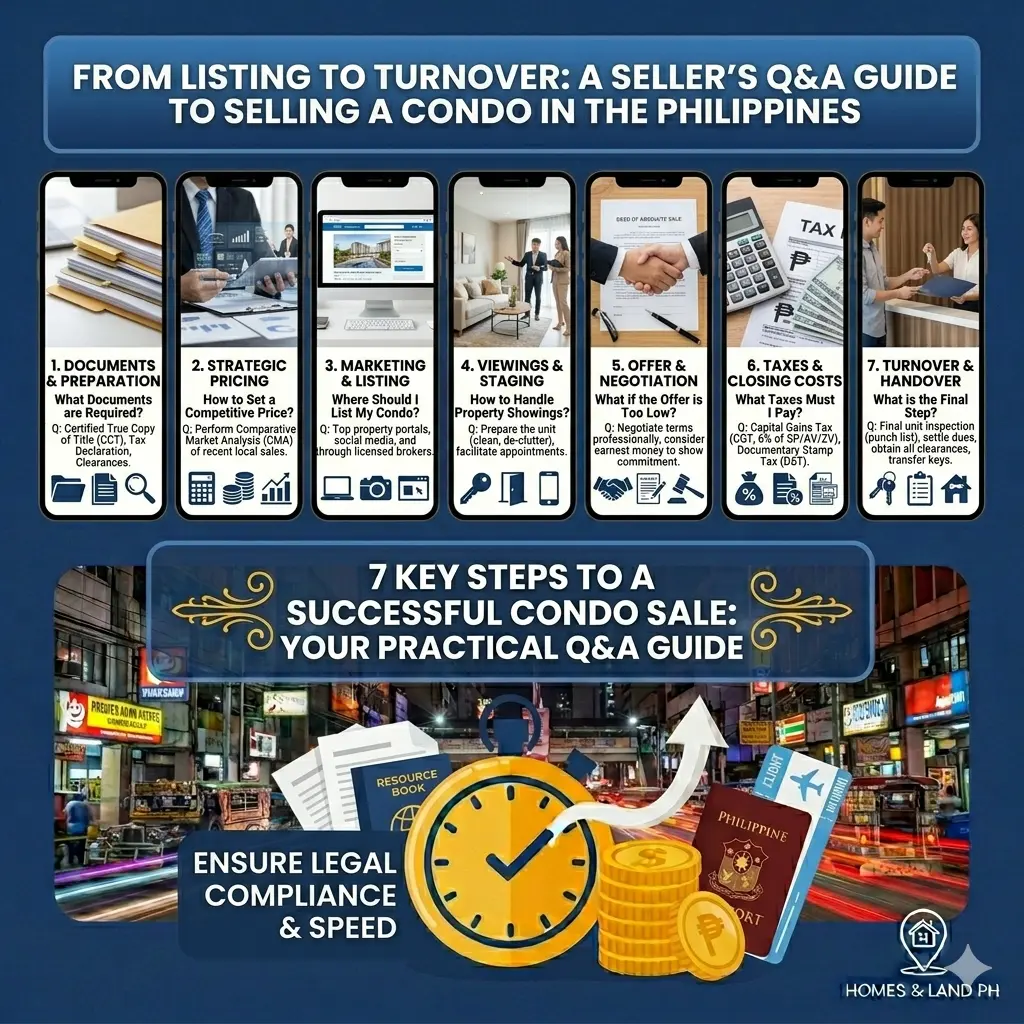 An image showing the steps on how to sell condos in the Philippines