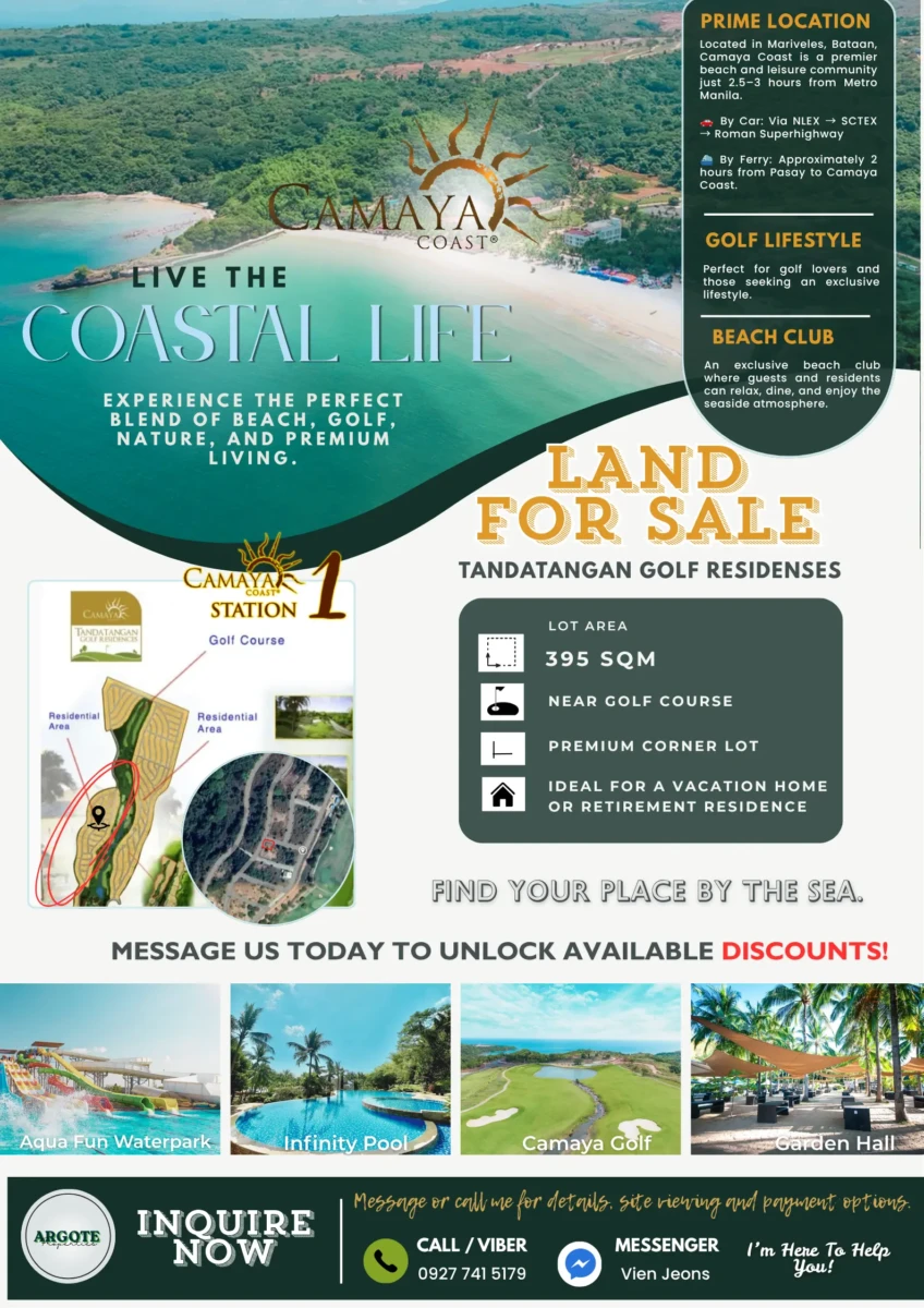 Premium Vacant Lot for Sale in Camaya Coast Bataan