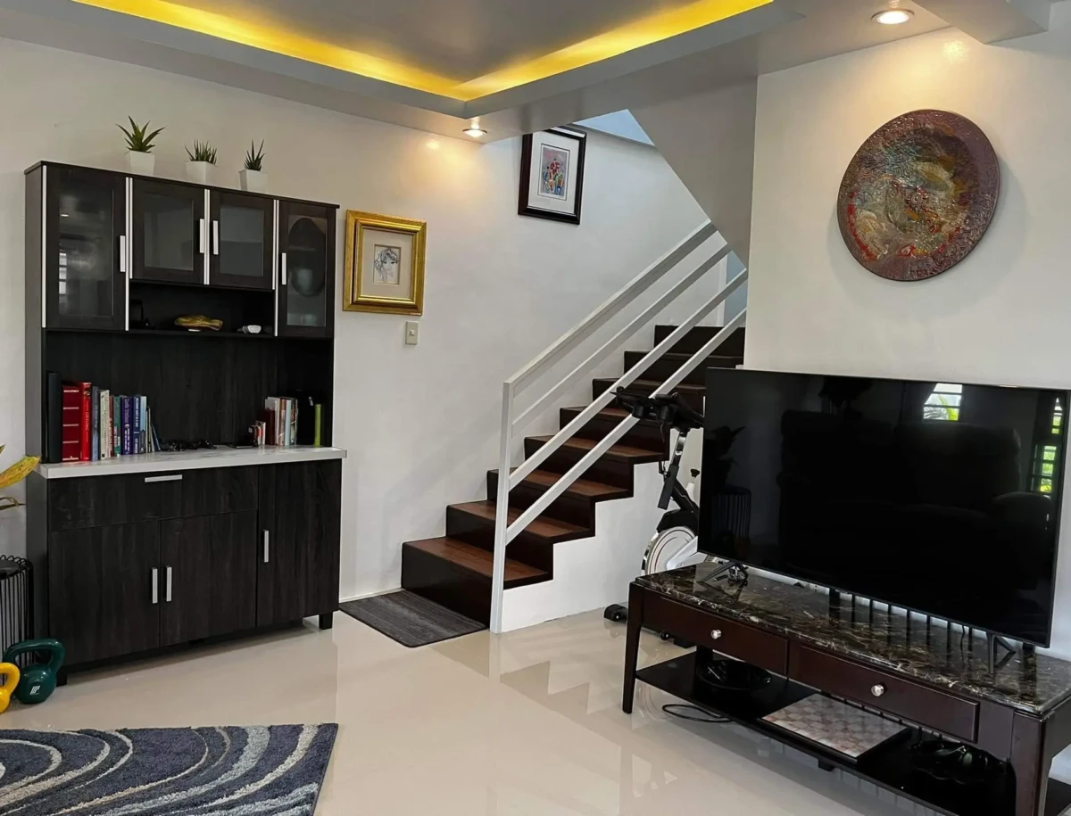 lr-stair 3-Bedroom Pool Home & Lot for Sale in San Fernando Pampanga, 107 sq m lot, CLEAN TITLE