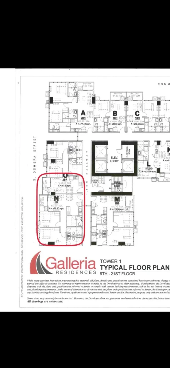 Top-Floor 2BR with Full Ocean View — Galleria Residences Cebu Tower 1