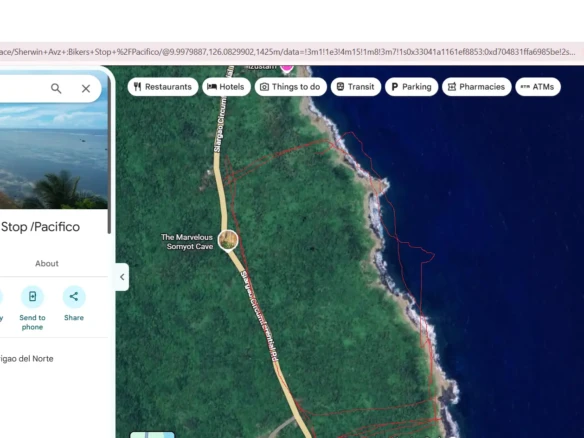 Land in Siargao 1.2-4 Hectars along the road hill side of Sea